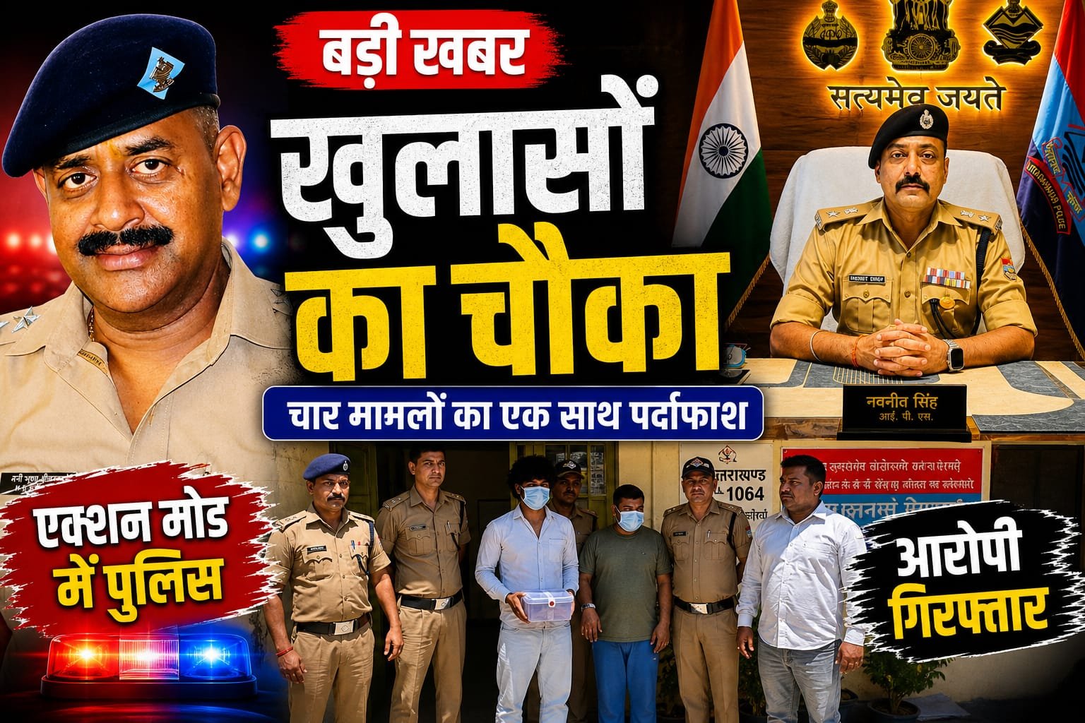 पुलिस ने लगाया खुलासों का चौका, फायरिंग करते दहशत फैलाने से लेकर दुष्कर्म का आरोपित गिरफ्तार, चाकू लेकर घूम रहे दो लोग भी धरे। प्रभारी निरीक्षक मनीभूषण श्रीवास्तव की टीम ने अपराधियो पर कसी नकेल, एसपी ने पुलिसकर्मियों को किया सम्मनित